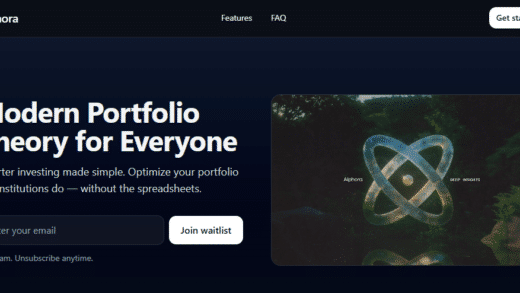 Alphora landing page - “Modern Portfolio Theory for Everyone”
